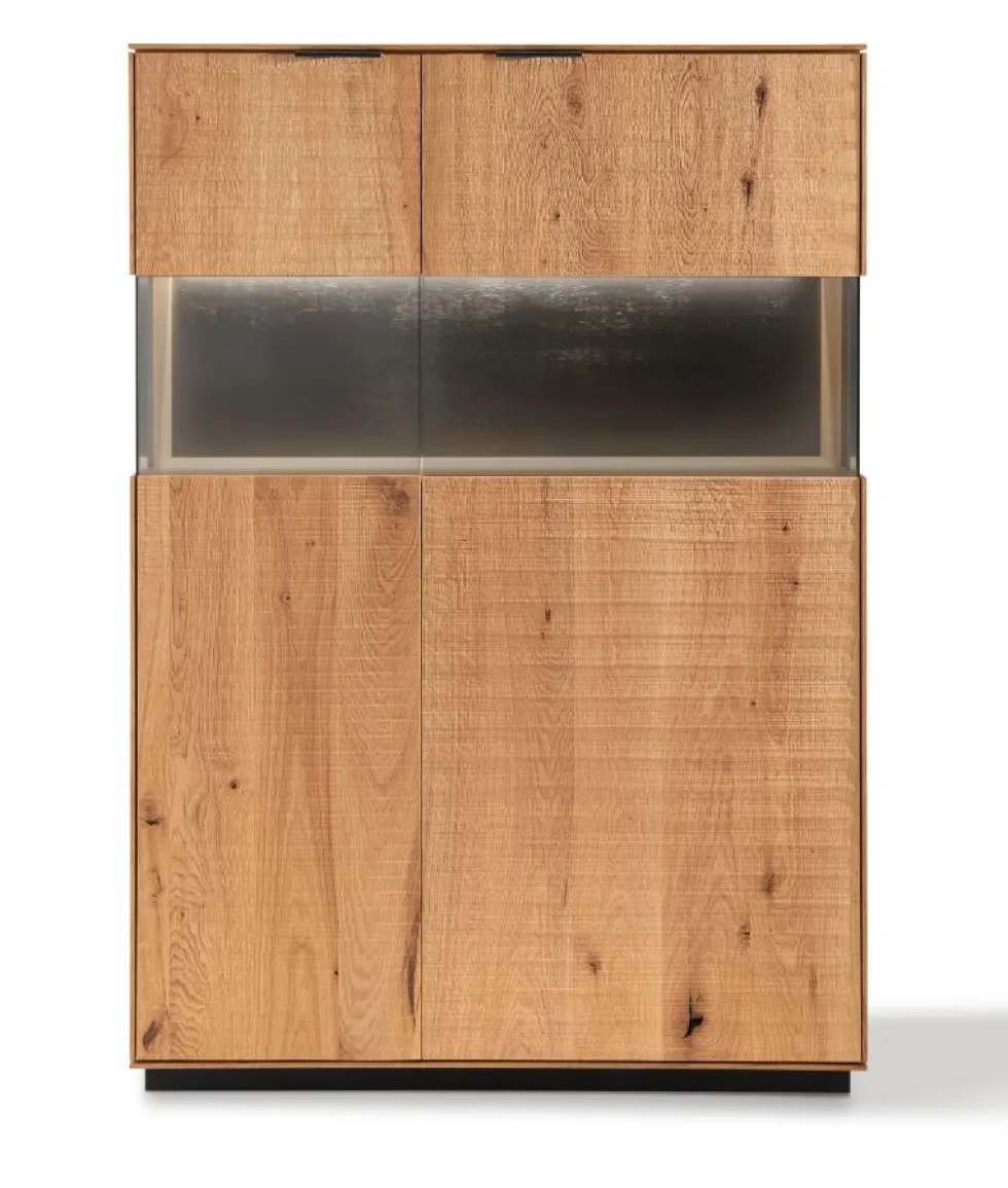 Highboard 104x145cm 'Malaga ' Wildeiche verschiedene Variationen möglich Eiche sandgestrahlt