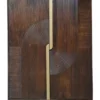 Highboard 120x160cm 'Marvello' Mango mahagoni & Metall goldfarbig Holztüren