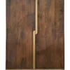 Highboard 120x160cm 'Marvello' Mango braun & Metall goldfarbig Holztüren