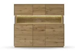 Highboard 165x145cm 'München' Wildeiche geölt