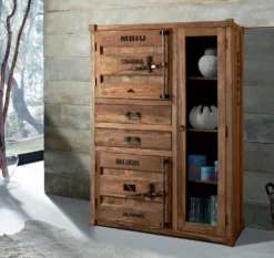 Highboard 110x150cm 'Portland' Sheesham gebeizt