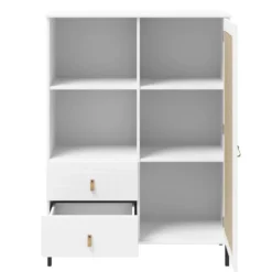 Highboard 100x136cm 'Seattle' Kiefer massiv weiß