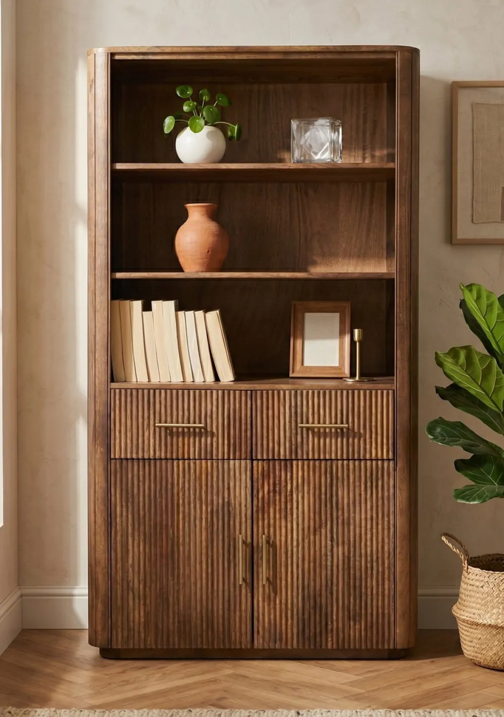 Highboard 90x160cm "Valencia"' Mango braun lackiert