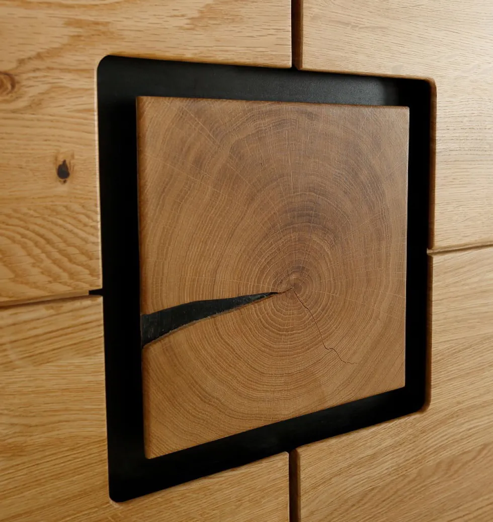 Highboard 129x125cm "Zarah" Wildeiche geölt
