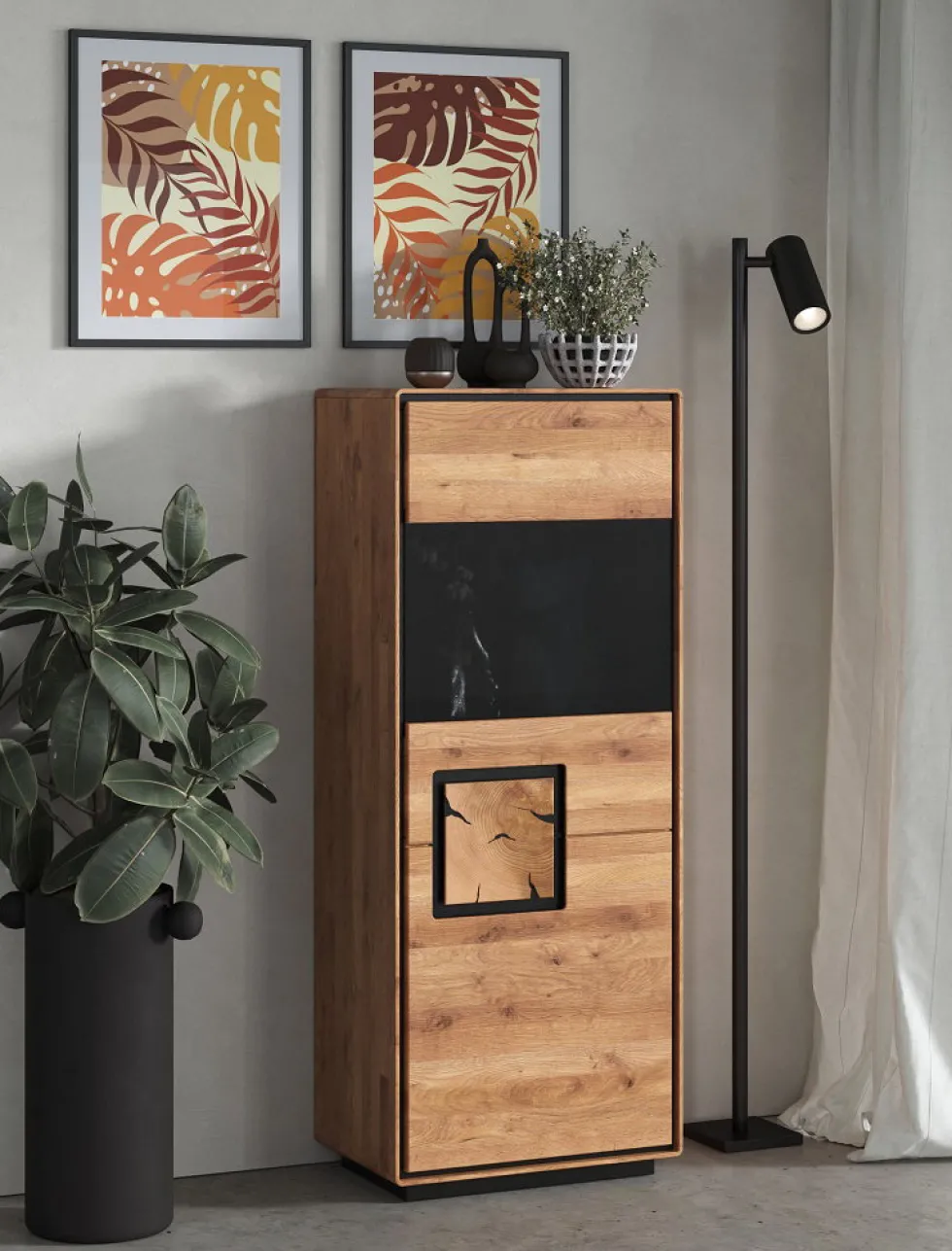 Highboard 60x151cm "Zarah" Wildeiche geölt