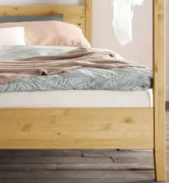 Himmelbett verschieden Breiten 'Jana' Kiefer massiv laugenfarbig 200x200cm