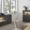 Hängeelement 105cm 'Locarno' MDF anthrazit mit Klappe