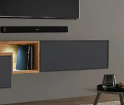 Hängeelement 105cm 'Locarno' MDF anthrazit mit Klappe