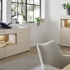 Hängeelement 140cm 'Locarno' MDF creme mit Klappe