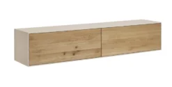 Hängeelement 180cm 'Locarno' Wildeiche massiv & MDF creme