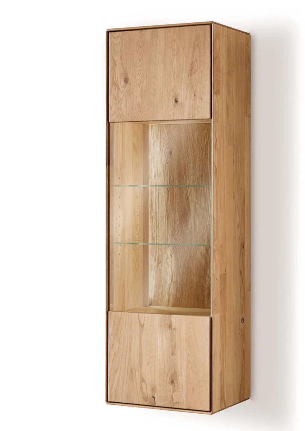 Hängevitrine inkl. Beleuchtung 40x125cm 'Sienna' Wildeiche geölt