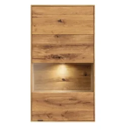 Hängevitrine mit Beleuchtung 61x111cm 'Montana' Wildeiche geölt