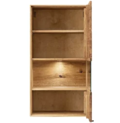 Hängevitrine mit Beleuchtung 61x111cm 'Montana' Wildeiche geölt