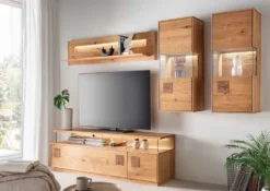 Hängevitrine rechts 43x104cm 'Monza' Wildeiche geölt