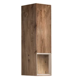 Hängevitrine 35x120cm 'Locarno II' Nussbaum massiv & Rahmen MDF creme inkl.Beleuchtung