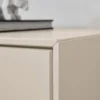 Hängevitrine 35x120cm 'Locarno' Wildeiche massiv & Front MDF creme inkl.Beleuchtung