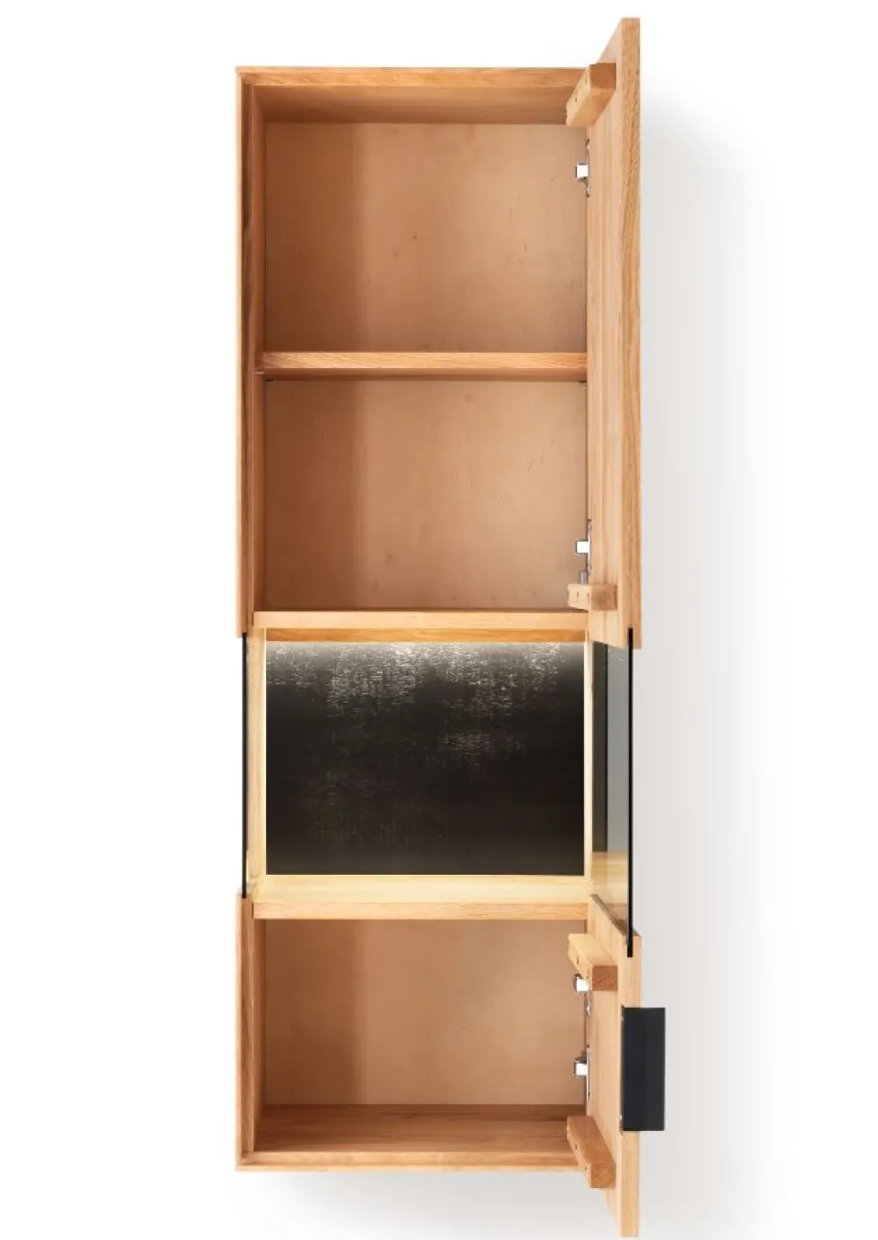 Hängevitrine 43x121cm 'Malaga ' Wildeiche verschiedene Variationen möglich Glas anthrazit Spiegel