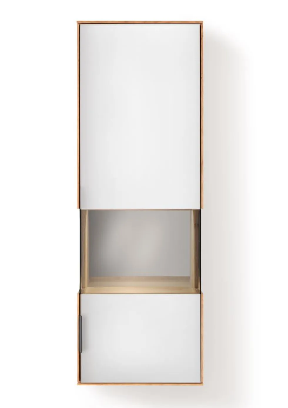 Hängevitrine 43x121cm 'Malaga ' Wildeiche verschiedene Variationen möglich Glas anthrazit Spiegel