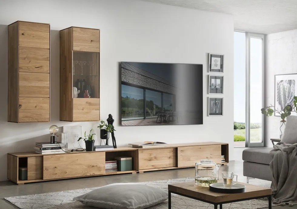 Hängevitrine 40x123cm 'Prag' Wildeiche geölt WZ-0546