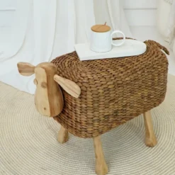 Hocker/Beistelltisch "Holger" Teakholz massiv