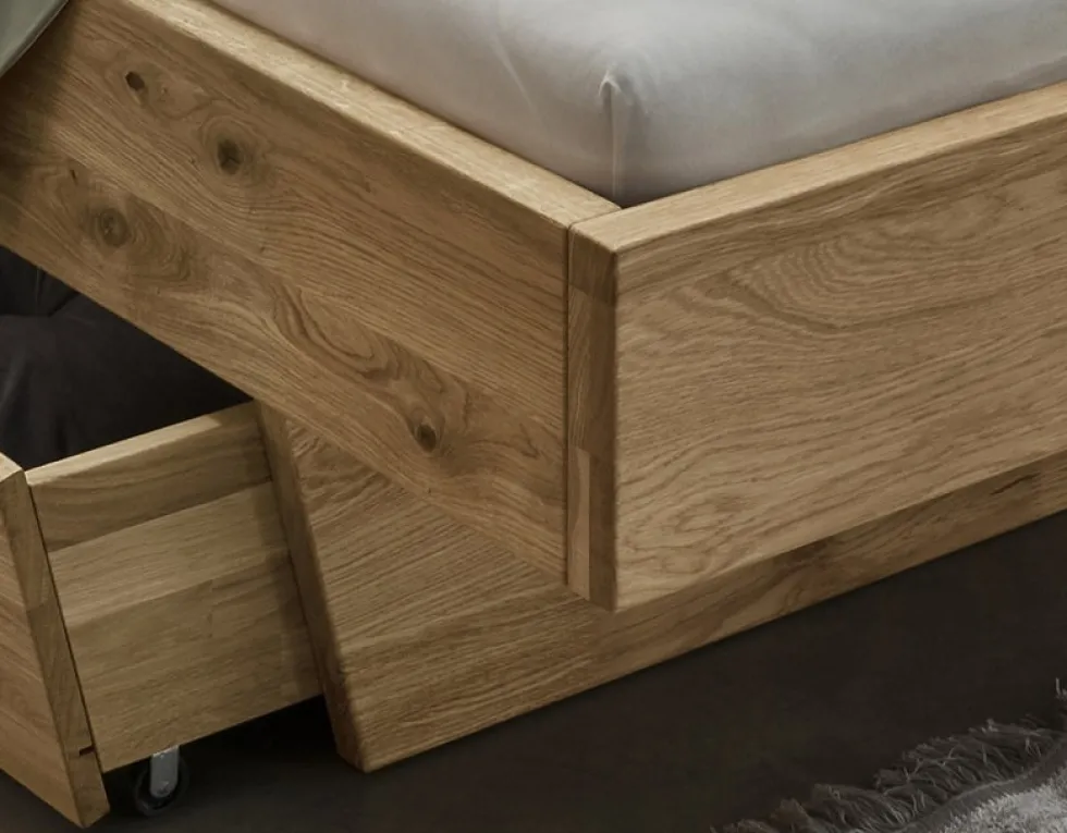 Jugendbett mit Schubkästen 'Redwood I' 140x200cm Wildeiche geölt