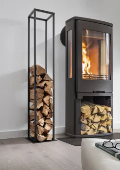 Kaminholzregal 25x150cm "Oliver III" Metall schwarz