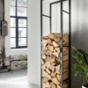 Kaminholzregal 40x150cm "Oliver I" Metall schwarz