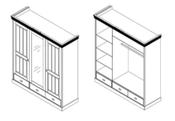 Kleiderschrank 192cm 3-trg.