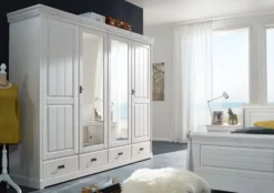 Kleiderschrank 255cm 4-trg. 'Mailand-Weiß' Kiefer weiß SZ-0132