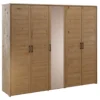 Kleiderschrank 238cm 5-trg. "Meran" Spiegel Wildeiche massiv geölt