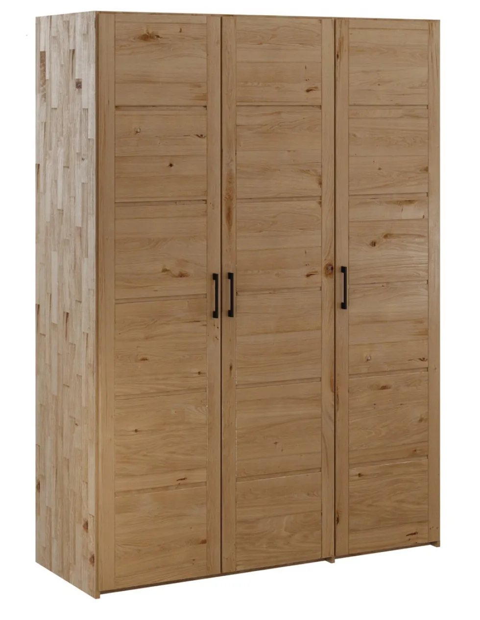 Kleiderschrank 143cm 3-trg. "Meran" Wildeiche massiv geölt