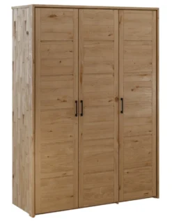 Kleiderschrank 143cm 3-trg. "Meran" Wildeiche massiv geölt