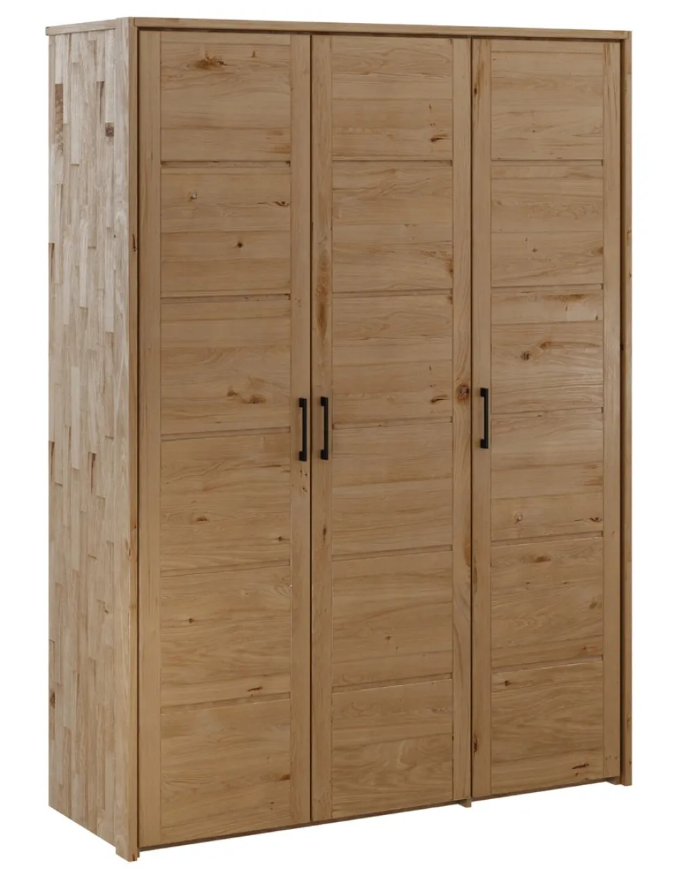Kleiderschrank 143cm 3-trg. "Meran" Wildeiche massiv geölt