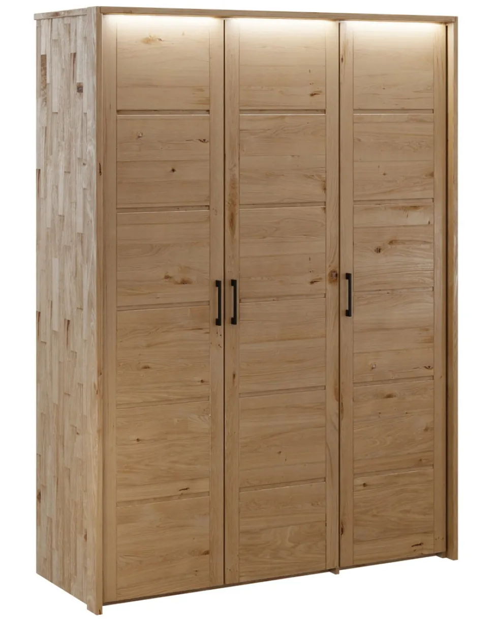 Kleiderschrank 143cm 3-trg. "Meran" Wildeiche massiv geölt