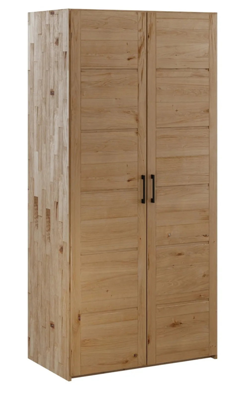 Kleiderschrank 96cm 2-trg. "Meran" Wildeiche massiv geölt