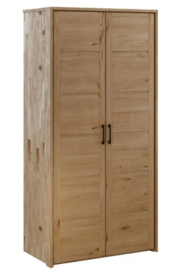 Kleiderschrank 96cm 2-trg. "Meran" Wildeiche massiv geölt