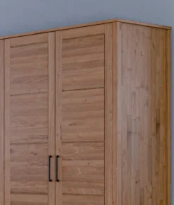 Kleiderschrank 205cm 4-trg. "Skagen" Wildeiche massiv geölt