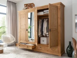 Kleiderschrank 4-trg. 'Anne' Kiefer eichefarbig SZ-0079