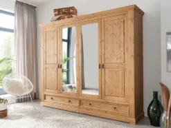 Kleiderschrank 4-trg. 'Anne' Kiefer eichefarbig SZ-0079
