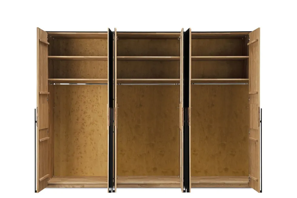 Kleiderschrank 6-trg. 300cm 'Boston' Wildeiche geölt