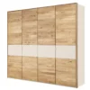Kleiderschrank 4-trg. 245cm 'Salerno' Wildeiche & MDF creme