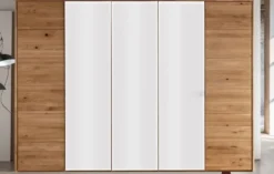 Kleiderschrank 5-trg. 304cm 'Salzburg' Wildeiche & Glas weiß
