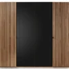 Kleiderschrank 4-trg. 240cm Wildeiche massiv 'Dallas' geölt & schwarz