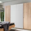 Kleiderschrank 4-trg. 240cm Wildeiche massiv 'Dallas' geölt & weiß