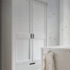 Kleiderschrank 2-trg. "Maja" 100cm Kiefer massiv weiß lackiert