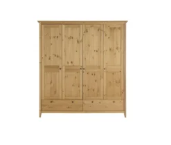 Kleiderschrank verschieden Breiten 'Jana' Kiefer massiv laugenfarbig 5-trg. 230cm