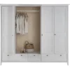 Kleiderschrank verschieden Breiten 'Jana' Kiefer massiv weiß gewachst 3-trg. 144cm