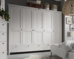 Kleiderschrank verschieden Breiten 'Jana' Kiefer massiv weiß gewachst 3-trg. 144cm