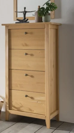 Kommode 58cm 'Jana' Kiefer laugenfarbig laugenfarbig gebeizt/geölt