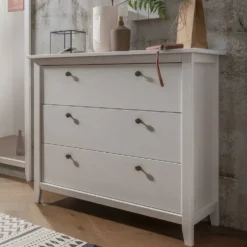 Kommode 91cm 'Jana' Kiefer weiß oder laugenfarbig laugenfarbig gebeizt/geölt
